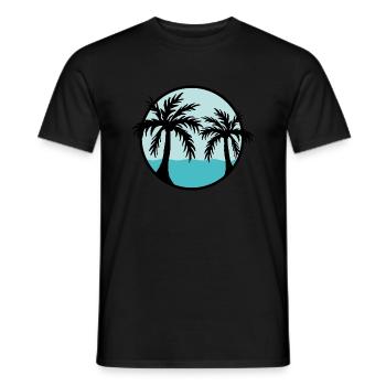 Palmen vor dem Ozean - Männer T-Shirt - Schwarz - Vorne - AI Model Male 178 light (178cm)