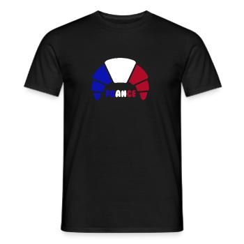 croissant francia - T-shirt uomo - nero - Fronte - AI Model Male 178 light (178cm)