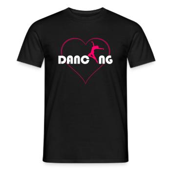 Danse danse amour amour coeur danse femme dame gratuit - T-shirt homme - noir - Devant - AI Model Male 178 light (178cm)