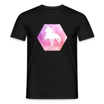 Islandpferd "Hexagon" - Männer T-Shirt - Schwarz - Vorne - AI Model Male 178 light (178cm)