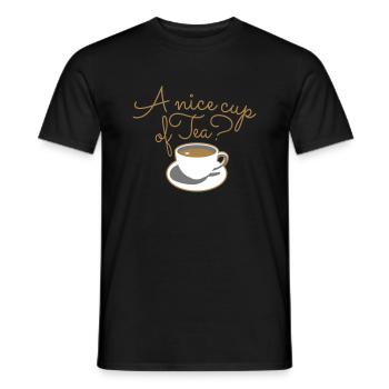 Tasse Tee - Männer T-Shirt - Schwarz - Vorne - AI Model Male 178 light (178cm)