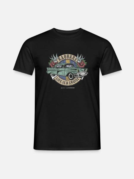 Raggare Life Is A Cruise Schweden Fahne Distressed - Männer T-Shirt - Schwarz