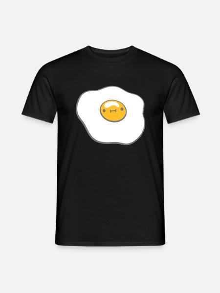 Fried egg with face - Men's T-Shirt - black