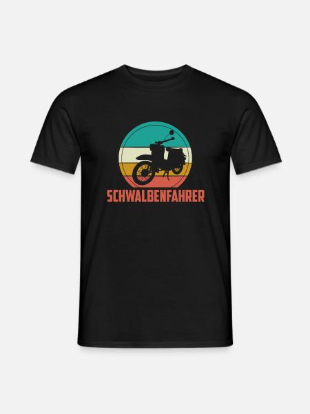 Schwalbe Schwalbenfahrer DDR simson mofa Geschenk - Männer T-Shirt - Schwarz
