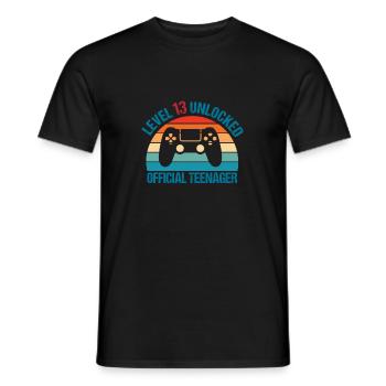 Level 13 Unlocked - Männer T-Shirt - Schwarz - Vorne - AI Model Male 178 light (178cm)