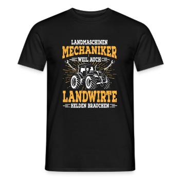 Landmaschinen Mechaniker Spruch Landwirt Trecker - Männer T-Shirt - Schwarz - Vorne - AI Model Male 178 light (178cm)