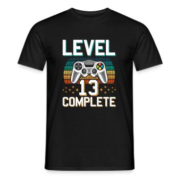 Level 13 Unlocked Gamer 13 year old gift - Men's T-Shirt - black - Front - AI Model Male 178 light (178cm)