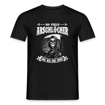 So Viele Arschlöcher Und Nur Eine Sense - Männer T-Shirt - Schwarz - Vorne - AI Model Male 178 light (178cm)