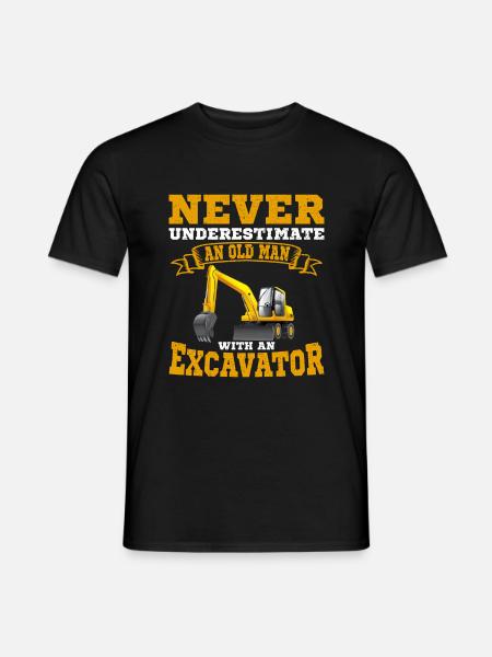 Operator koparki Koparka mówi zabawny prezent - T-shirt męski - czarny
