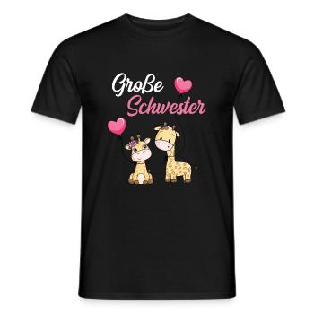Große Schwester 2021 Giraffen süße Geschenkidee - Männer T-Shirt - Schwarz - Vorne - AI Model Male 178 light (178cm)