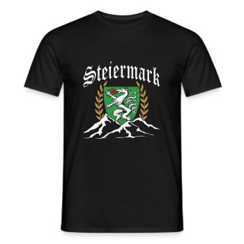Steiermark Wappen Steirer Österreich Geschenk - Männer T-Shirt - Schwarz - Vorne - AI Model Male 178 light (178cm)
