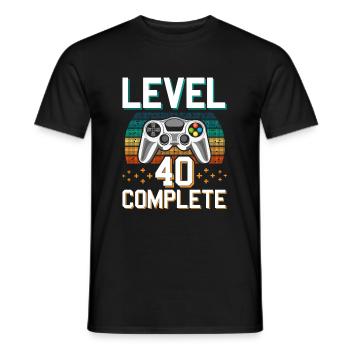 Level 40 Complete 40 Jahre Gamer Zocker Männer - Männer T-Shirt - Schwarz - Vorne - AI Model Male 178 light (178cm)