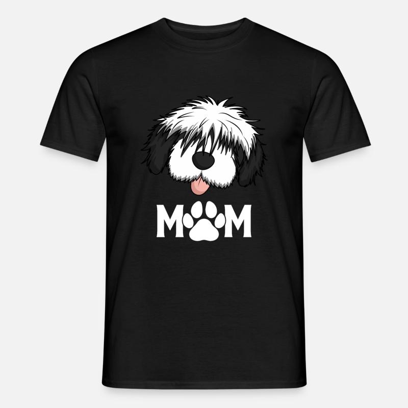 Bobtail-Pudel-Mischling Hund Mutter - Männer T-Shirt - Schwarz
