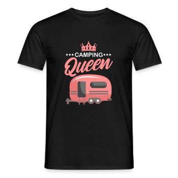 Camping Queen Camperin Camper - Männer T-Shirt - Schwarz - Vorne - AI Model Male 178 light (178cm)