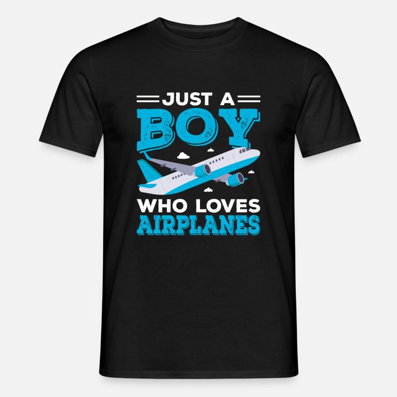 Flugzeuge Junge Spruch Geschenk - Männer T-Shirt - Schwarz