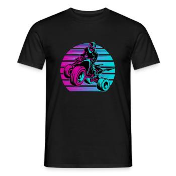 Quad Coureur Hors route Biker ATV Vintage - T-shirt homme - noir - Devant - AI Model Male 178 light (178cm)