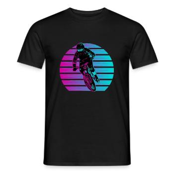 Descente vtt vintage vtt - T-shirt homme - noir - Devant - AI Model Male 178 light (178cm)