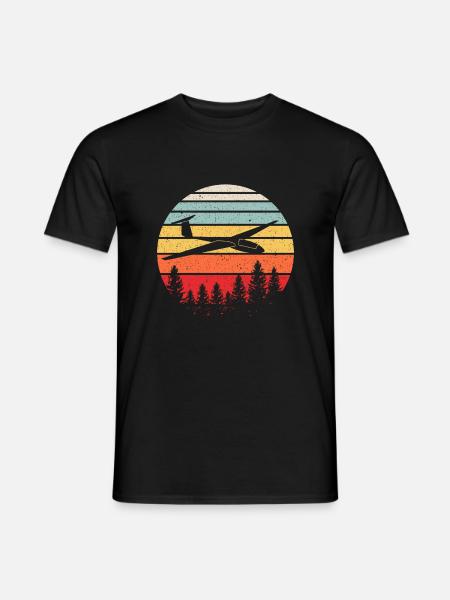 Gliding vintage glider pilot - Men's T-Shirt - black