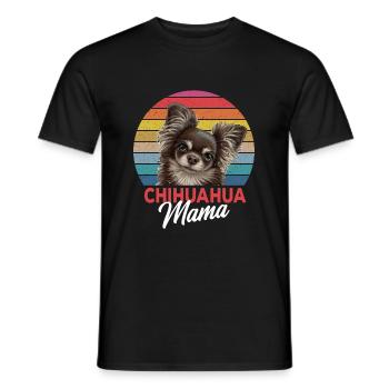 Chihuahua Mama Mum chiens mignons - T-shirt homme - noir - Devant - AI Model Male 178 light (178cm)