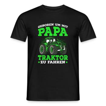 Geboren um mit Papa Traktor zu fahren - Männer T-Shirt - Schwarz - Vorne - AI Model Male 178 light (178cm)