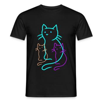 Chats Chats Chatons Animaux de compagnie Enfants Chat domestique - T-shirt homme - noir - Devant - AI Model Male 178 light (178cm)