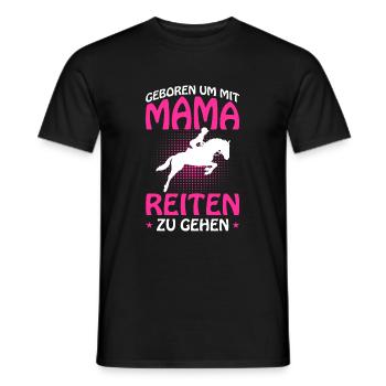 Geboren um mit Mama Reiten zu gehen Pferde - Männer T-Shirt - Schwarz - Vorne - AI Model Male 178 light (178cm)