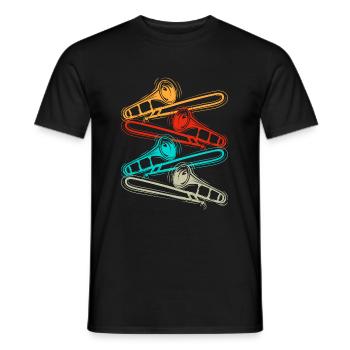 Posaune Retro Geschenk für Posaunenspieler - Männer T-Shirt - Schwarz - Vorne - AI Model Male 178 light (178cm)