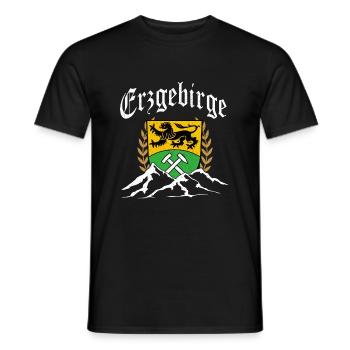 Armoiries d'Erzgebirge Montagnes Erzgebirgler Ossi - T-shirt homme - noir - Devant - AI Model Male 178 light (178cm)