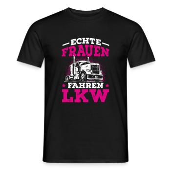 Echte Frauen fahren LKW Trucker Babe - Männer T-Shirt - Schwarz - Vorne - AI Model Male 178 light (178cm)