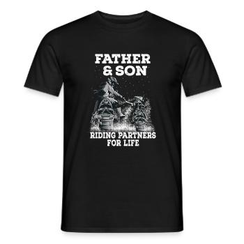 Cadeau père et fils de motoneige - T-shirt homme - noir - Devant - AI Model Male 178 light (178cm)