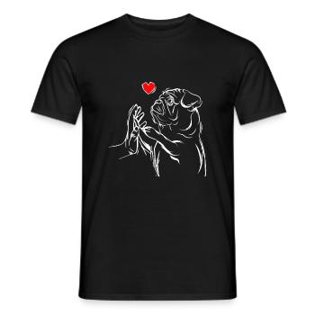 Mops Liebe Frauen Mädchen Geschenk - Männer T-Shirt - Schwarz - Vorne - AI Model Male 178 light (178cm)
