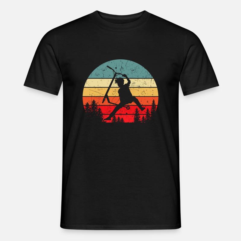 Scooter Stunt Tretroller Geschenkidee - Männer T-Shirt - Schwarz