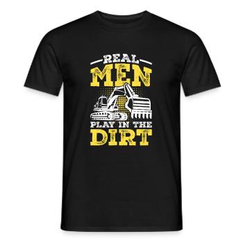Conducteur de pelle disant cadeau - T-shirt homme - noir - Devant - AI Model Male 178 light (178cm)