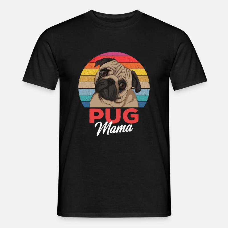 Mops Mama Hundehalterin Geschenkidee - Männer T-Shirt - Schwarz