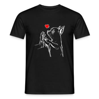 Chihuahua amour maîtresse chiens mignons - T-shirt homme - noir - Devant - AI Model Male 178 light (178cm)
