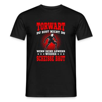 Fußball Torwart Torhüter lustige Sprüche - Männer T-Shirt - Schwarz - Vorne - AI Model Male 178 light (178cm)