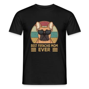 Bouledogue français meilleure maman française de tous les temps - T-shirt homme - noir - Devant - AI Model Male 178 light (178cm)