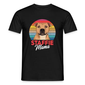 Staffordshire Bullterrier Staffie Mama Frauchen - Männer T-Shirt - Schwarz - Vorne - AI Model Male 178 light (178cm)
