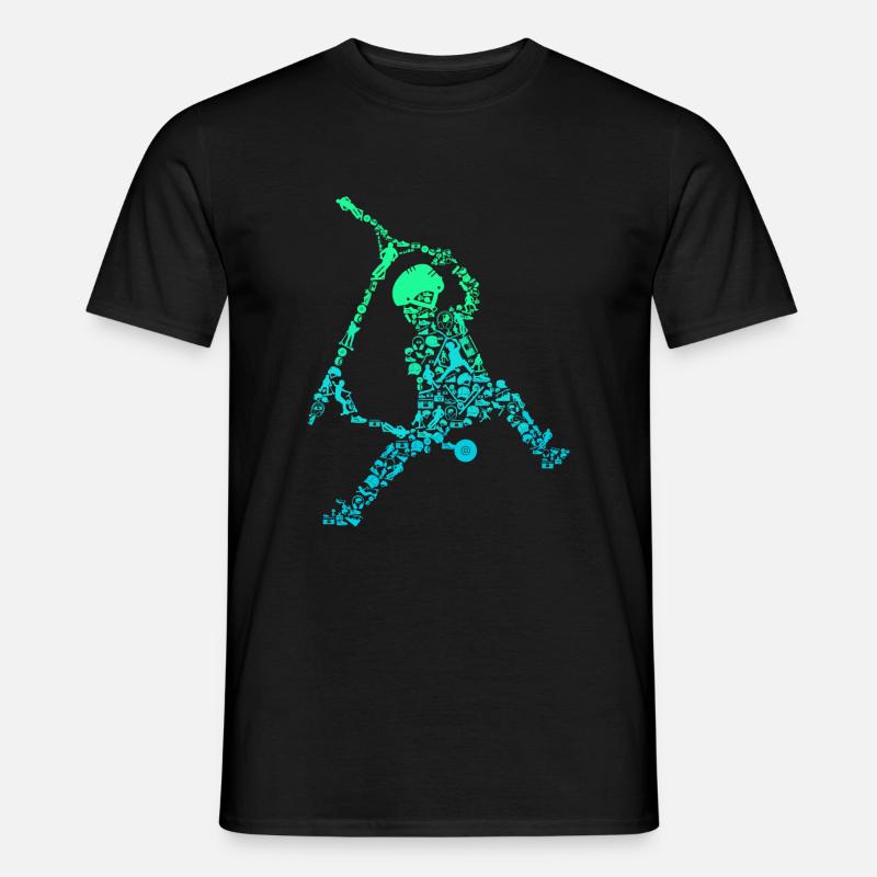 Scooter Stunt Tretroller Geschenk - Männer T-Shirt - Schwarz