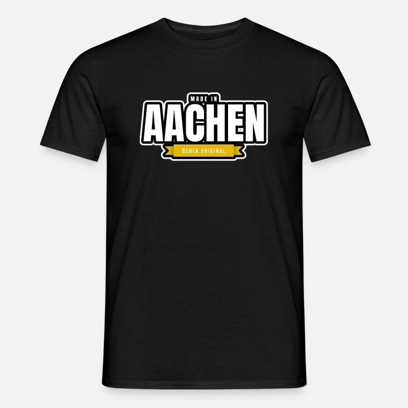 Made in Aachen / Öcher Original - Männer T-Shirt - Schwarz