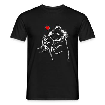 Pitbull amour chien femme cadeau - T-shirt homme - noir - Devant - AI Model Male 178 light (178cm)