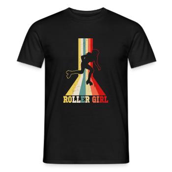 Roller Girl Rollschuhe Roller Derby Mädchen - Männer T-Shirt - Schwarz - Vorne - AI Model Male 178 light (178cm)