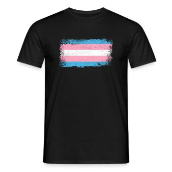 Drapeau transgenre - T-shirt homme - noir - Devant - AI Model Male 178 light (178cm)