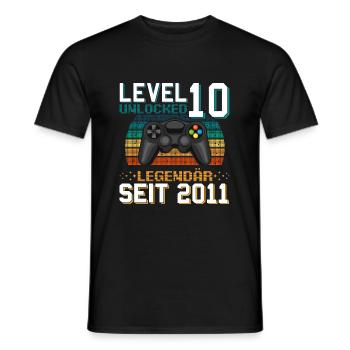 Joueur du 10e anniversaire débloqué de niveau 10 - T-shirt homme - noir - Devant - AI Model Male 178 light (178cm)