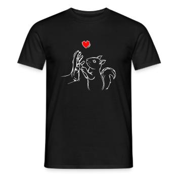 Écureuils amour enfants femmes cadeau - T-shirt homme - noir - Devant - AI Model Male 178 light (178cm)