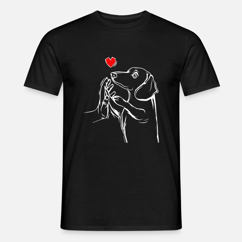 Dackel Liebe Hundehalter Geschenkidee - Männer T-Shirt - Schwarz