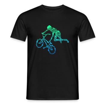 BMX stunt dirt bike freestyle rider - Men's T-Shirt - black - Front - AI Model Male 178 light (178cm)