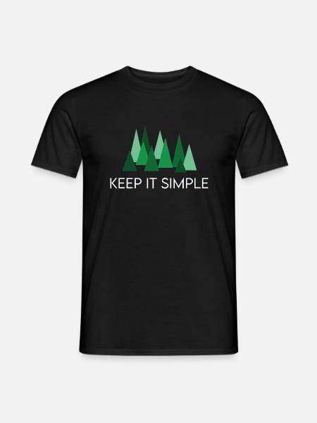 Keep it Simple Wald Camping Spruch - Männer T-Shirt - Schwarz