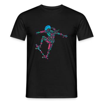 Skater Girl Skateboard Stunt Mädchen - Men's T-Shirt - black - Front - AI Model Male 178 light (178cm)