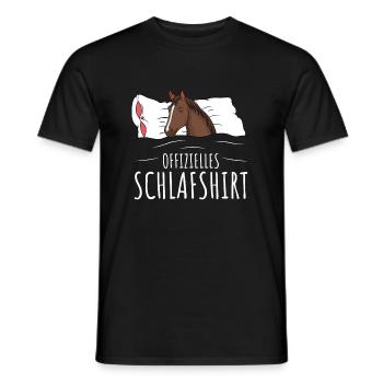 Offizielles Schlafshirt Pferde Liebhaber Pferd - Männer T-Shirt - Schwarz - Vorne - AI Model Male 178 light (178cm)